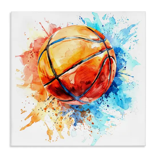 Stupell Industries Basketball Chromatic Splash Canvas Wall Art Design by LSR Design Studio {1}