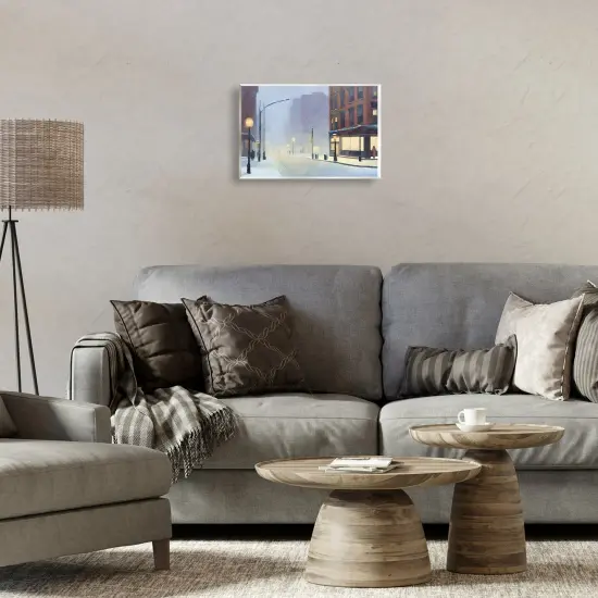 Stupell Industries Misty Winter City Street Wall Plaque Art Design by Noah Bay {2}