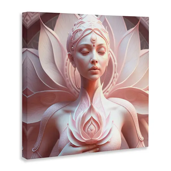 Stupell Industries Spiritual Lotus Woman Statue Canvas Wall Art Design by Shambhala Light Visionary Art {3}