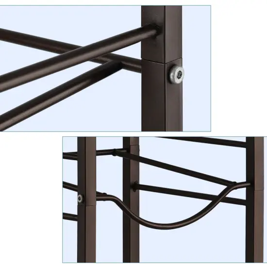 5 Tiers Gallon Water Jug Holder Brown Easy Assemble Water Bottle Storage Rack {2}