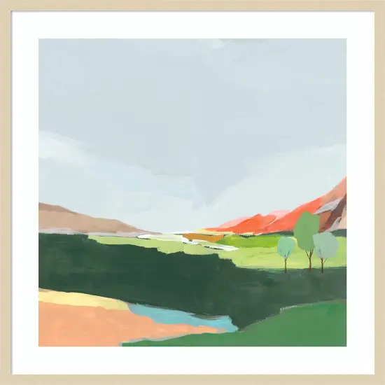 Green Hills Iby Ian C Wood Framed Wall Art Print {1}