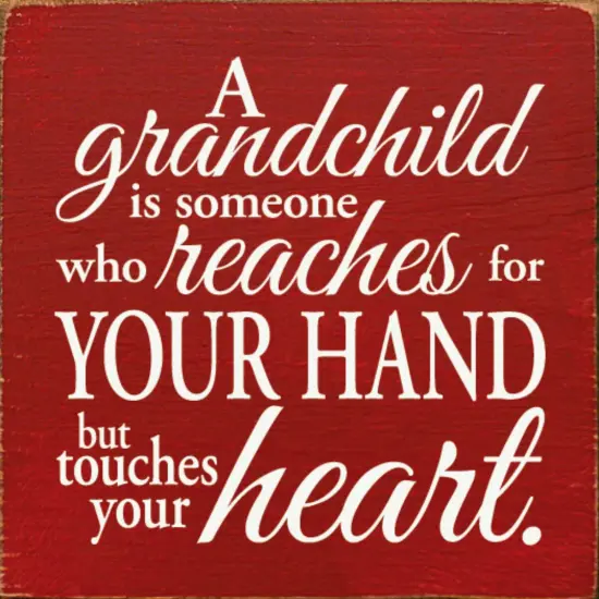 Charming Rustic Wood Sign A Grandchild Touches Your Heart Sage-White {2}