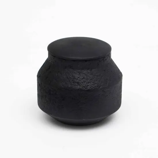 Black Ecomix Wax Fill Fragrance Jar Candle With Wooden Lid {2}