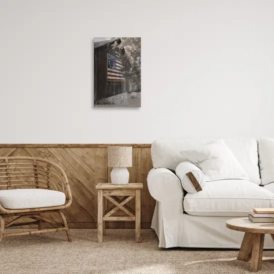 Stupell Industries Colonial Flag on Barn Canvas Wall Art Design by Lori Deiter {2}