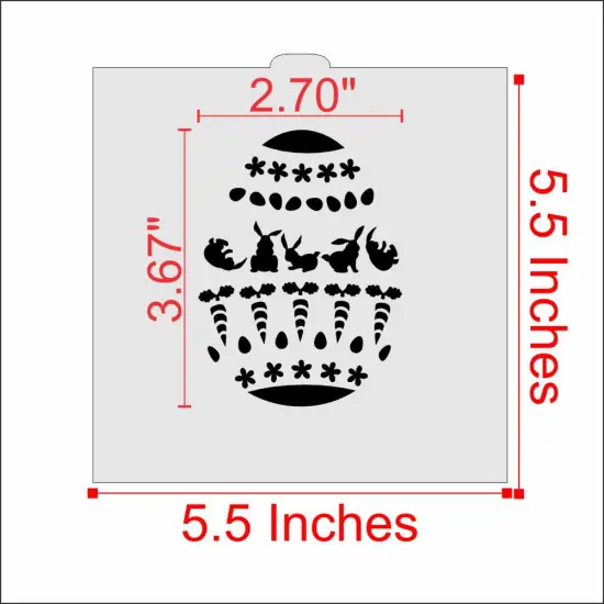 Bunnies and Carrots Easter Egg Cookie & Craft Stencil | CM086 by Designer Stencils | Cookie Decorating Tools | Baking Stencils for Royal Icing, Airbrush, Dusting Powder | Craft Stencils for Canvas, Paper, Wood | Reusable Food Grade Stencil {2}