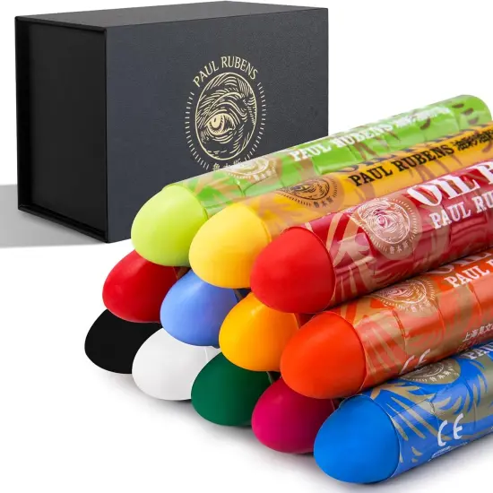 Oil Pastels, 12 Vibrant Colors Extra Large Oil Pastels Set A, Creamy texture Easy to Blend HAIYA Oil Pastels for Artists, Great for Filling in Large Areas {1}