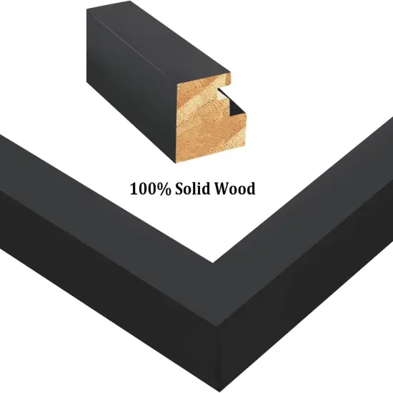 8.5x11 Picture Frames Set of 4, Made of Solid Wood Covered by Plexiglass for Document,Diploma, Certificates and Degree, for Table Top Display and Wall Mounting Photo Frame Black {2}