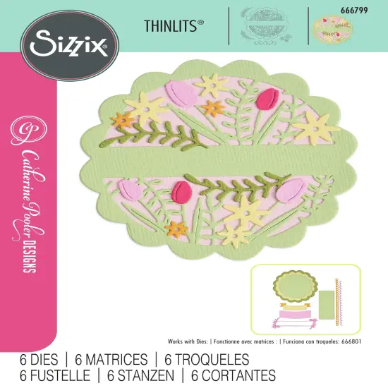 Sizzix Thinlits Die Set By Catherine Pooler 6/Pkg-Tulips & Blooms Circle {1}