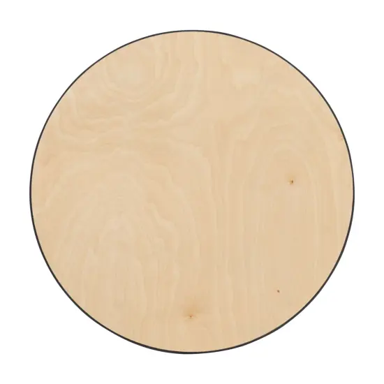 Emma and Oliver 24" Round Wood Cocktail Table with 30" and 42" Columns Natural {6}