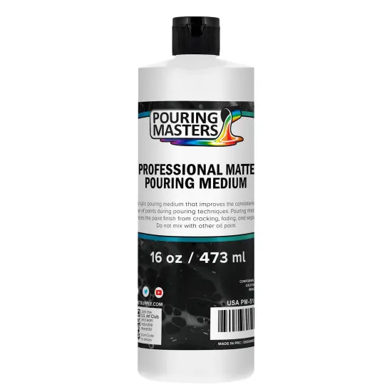 16oz (Pint) Pouring Paint Matte Medium - Professional Acrylic Medium for Improving Paint Flow & Cell Effects Creator, Viscosity Adjuster {1}