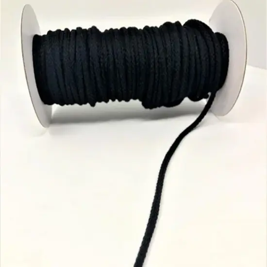 1/4 Inch Round Polyester Drawstring Cord Black White By the Yard {4}