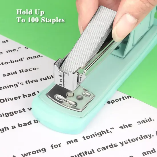 Green Office Desktop Stapler, 80 Staples, 20 Sheet Capacity, Vibrant Style {4}