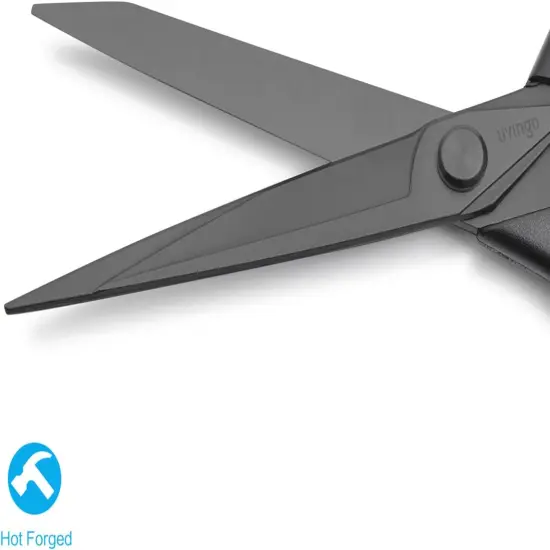 2 Pack Sewing Fabric Scissors: Titanium Coated Forged Sharp Heavy Duty Shears All Purpose for Tailor Dressmaking Crafting Cutting Clothes Leather, 8.5" & 9.5", Black {2}