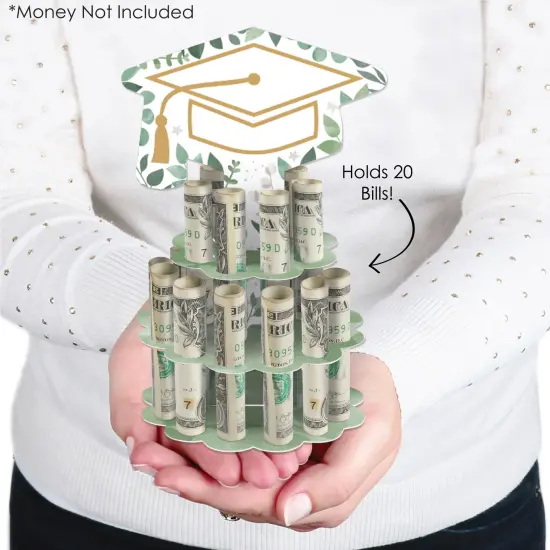 Big Dot of Happiness Boho Botanical Graduate - DIY Greenery Graduation Party Money Holder Gift - Cash Cake {3}