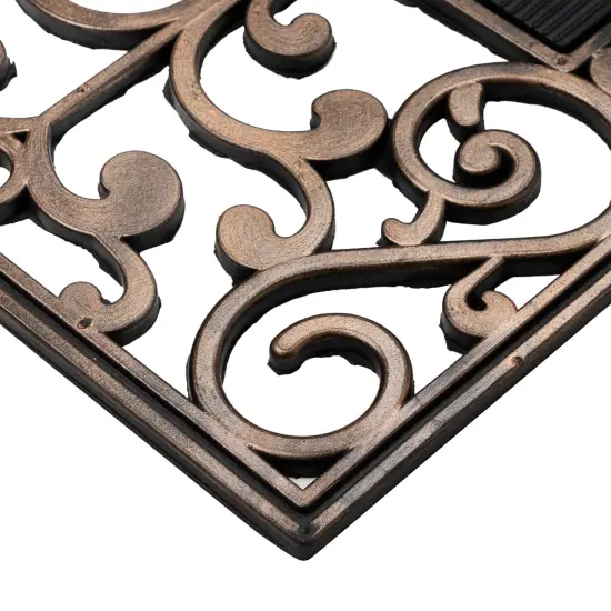 Northlight Copper and Black "Welcome and Good Bye" Doormat 30 x 18 Brown {7}