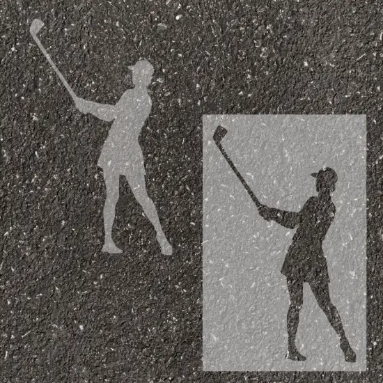 Women's Golf Player Parking Space Stencil | High School Senior Parking Spot Stencil | Reusable Stencil | Stencil Ease | {1}