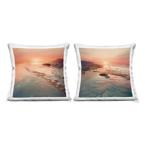 Stupell Industries Warm Sunset Melodies 2 Piece Decorative Printed Throw Pillow Set design by Lazar Studio, 18 x 7 x 18 {1}