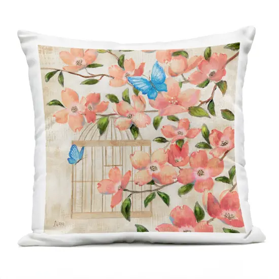 Stupell Industries Spring Fling Red Blossoms Outdoor Pillow, 18 x 7 x 18 {1}