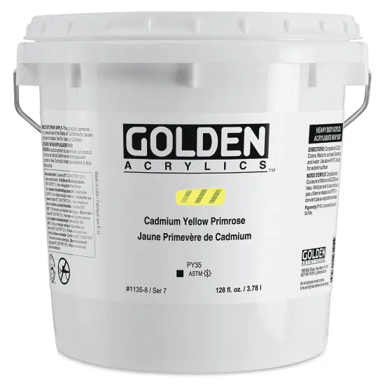 Golden Heavy Body Acrylic Paint - Cadmium Yellow Primrose, 128 oz Jar {1}