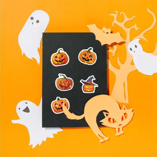 50 Pcs Pumpkin Stickers Halloween Stickers {5}