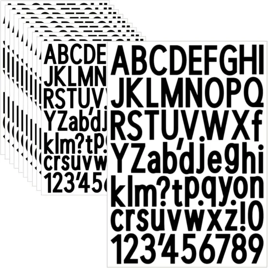 10 Sheets Letter and Number Stickers 1.5 inch Vinyl {1}