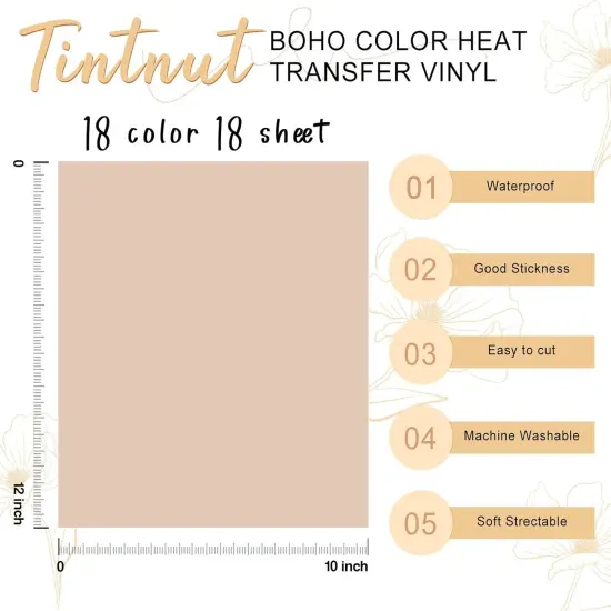 18 Sheets 12 X10 Inche Neutral Tone Brown HTV Vinyl Aqua Iron On Vinyl Beige/Brown/Tan/Light {2}