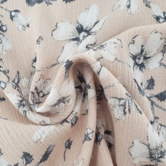 1 Yard Tan Rayon Crinkle Fabric with Gentle Pleated Texture for Fashionable Dresses Chic Blouses and Skirts 50/52 Inch Width {1}