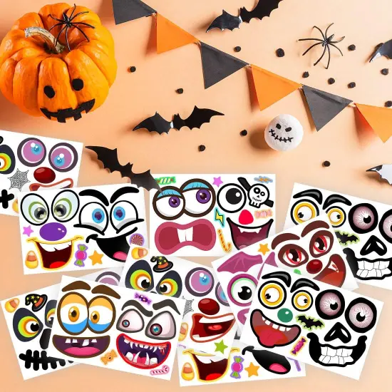 48Packs Pumpkin Stickers Decorating Kit {5}