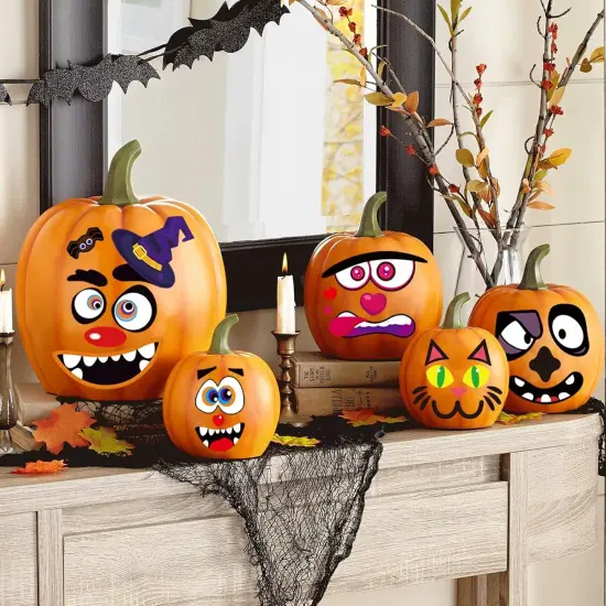 62Pcs Halloween Pumpkin Decorating Stickers {3}