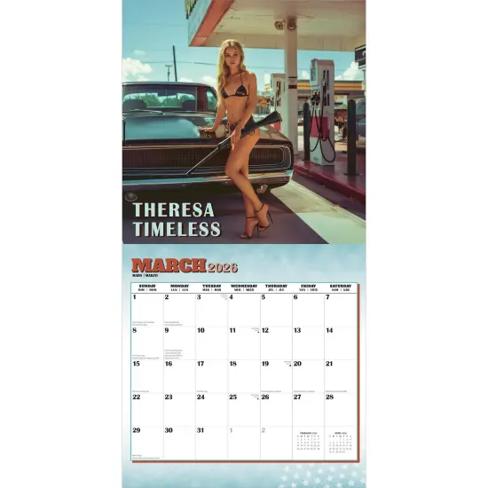 Hot Chicks Cold Steel | 2026 12 x 24 Inch (Hanging) Monthly Square Wall Calendar {3}