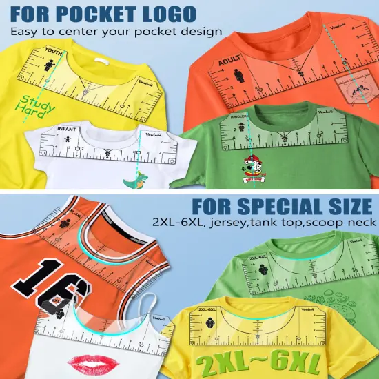 Tshirt Ruler Guide Vinyl Alignment, Shirt Measurement Tool Placement Center Desgins {4}