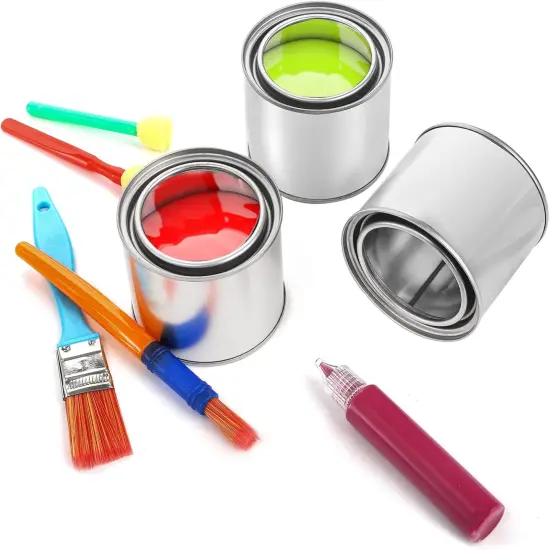 8 Pack Metal Paint Cans {2}