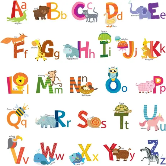 Animal Alphabet Kids Wall Stickers {1}