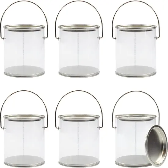 Brands Mini Clear Plastic Paint Cans (6-Pack {1}