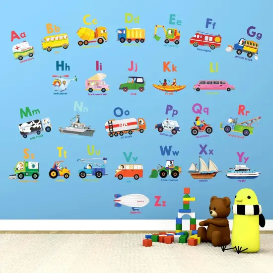 Transport Alphabet Kids Wall Stickers {3}