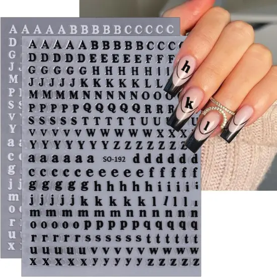 6 Sheets Alphabet Nail Decals 3D Self-Adhesive {5}
