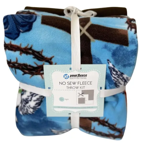 Holy Prayers for Peace Anti-Pill Premium No-Sew Throw Fleece Fabric Kit (50x60) {1}