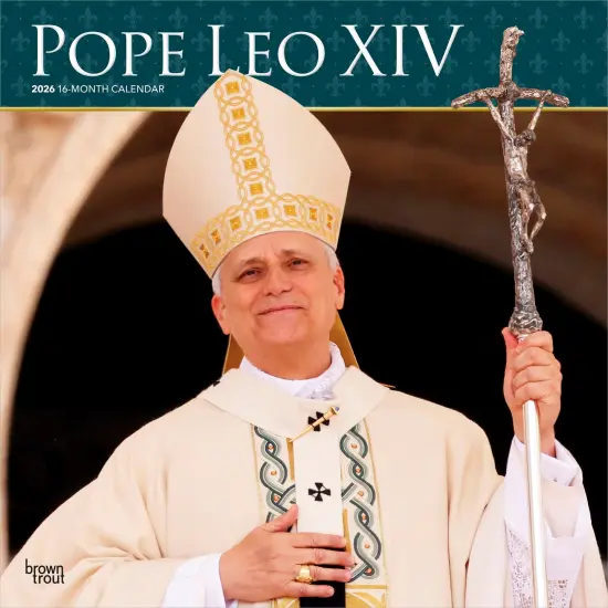 Pope Leo XIV | 2026 12 x 24 Inch (Hanging) Monthly Square Wall Calendar {1}