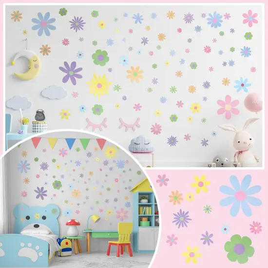 90 Pcs Daisy Wall Decal Alphabet Vinyl Wall Decals {4}