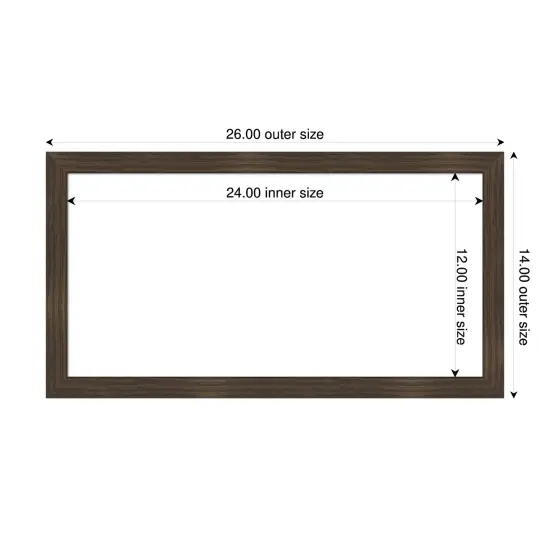 Woodgrain Stripe Framed Dry Erase Magnetic Board Chocolate {4}