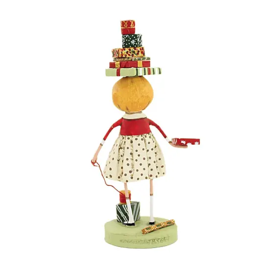 Lori Mitchell 8.0 Inch Wrappings And Ribbons Christmas Figurine , Lightweight Christmas Decor Christmas Presents Red {2}
