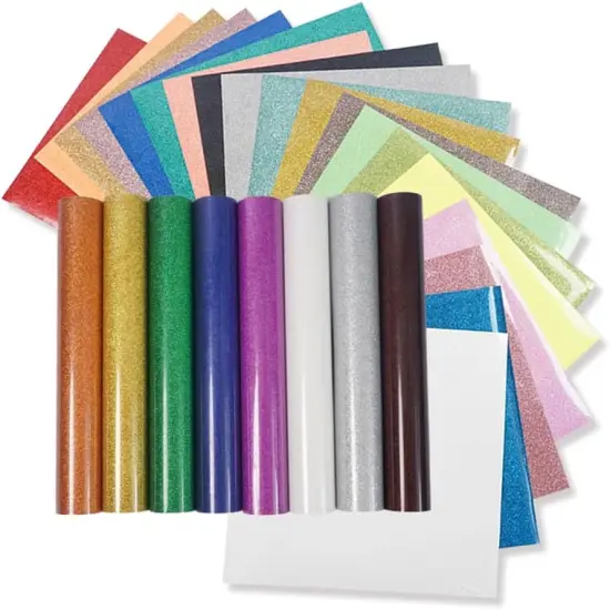 Glitter Heat Transfer Vinyl for T Shirts, 12" x 8 FT Glitter Black Iron on, Outlast 50+ Washes {5}