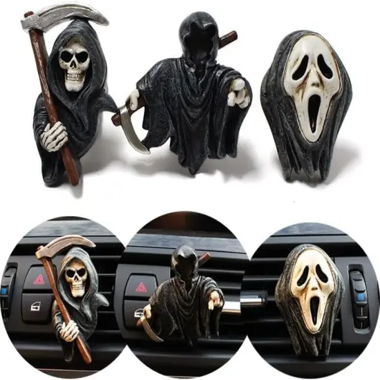 Ghostface Skeleton Car Vent Clip Halloween Decor {2}