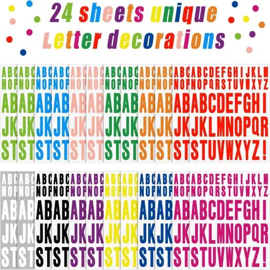 24 Sheets Letter Stickers 1272 Pcs Alphabet Sticke {2}