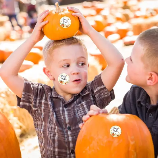 500 PCS 1.5 Inch Happy Fall Stickers Roll for Adults {4}