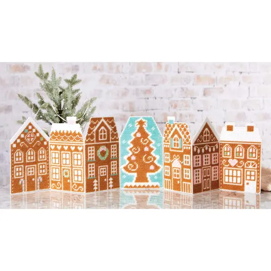 HerrschnersGingerbread Delight Mantel Sitter Plastic Canvas Kit Multi {1}