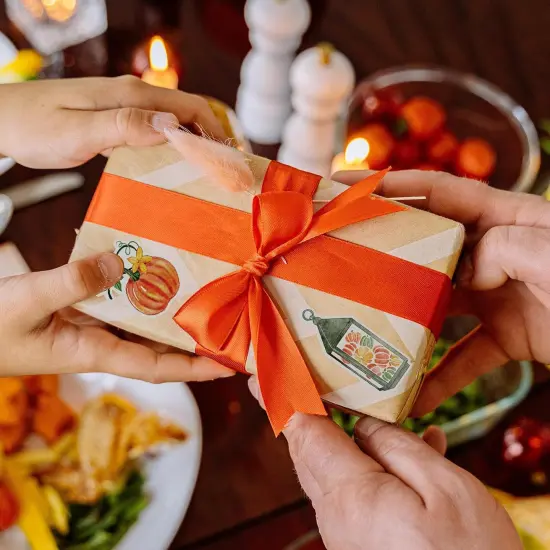 Navy Peony Rustic Pumpkin Fall Stickers (28 Pieces) {5}