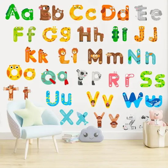 8 Sheets Alphabet Letters Wall Decals {1}