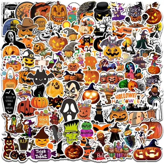 100PCS Halloween Pumpkin Stickers {1}