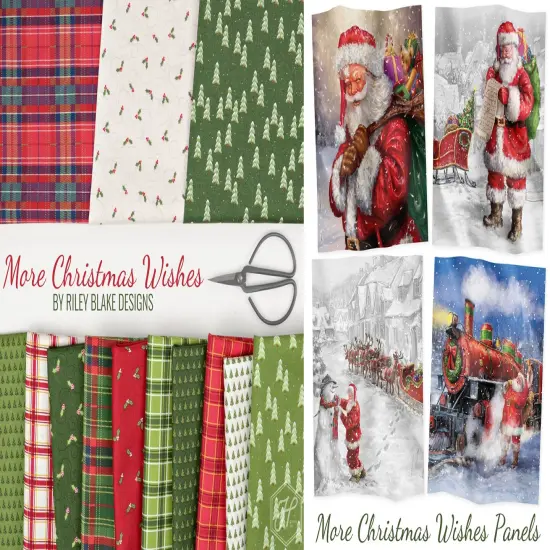 Plaid in White (c16557-white) | More Christmas Wishes | Riley Blake Designs | Riley Blake {2}